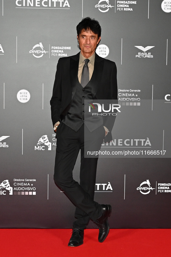 Giulio Base attends the red carpet for the film Megalopolis at Cinecitta Studios in Rome, Italy, on October 14, 2024. 