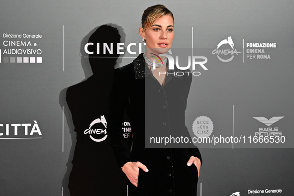 Sveva Alviti attends the red carpet for the film Megalopolis at Cinecitta Studios in Rome, Italy, on October 14, 2024. 