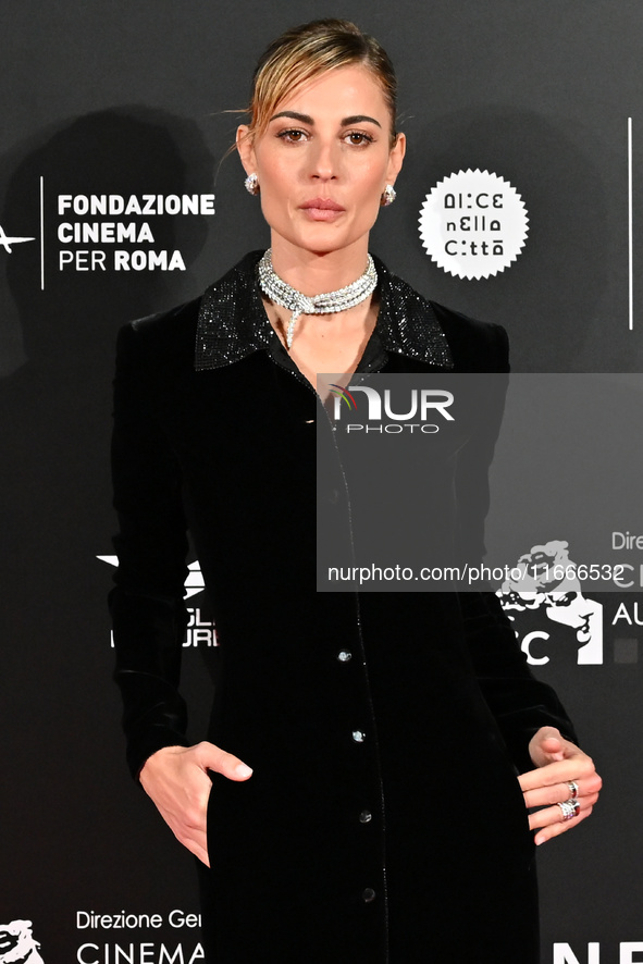 Sveva Alviti attends the red carpet for the film Megalopolis at Cinecitta Studios in Rome, Italy, on October 14, 2024. 