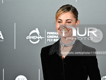 Sveva Alviti attends the red carpet for the film Megalopolis at Cinecitta Studios in Rome, Italy, on October 14, 2024. (