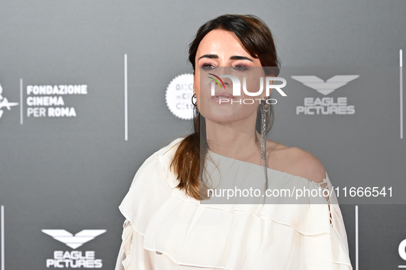 Mia Benedetta attends the red carpet for the film Megalopolis at Cinecitta Studios in Rome, Italy, on October 14, 2024. 