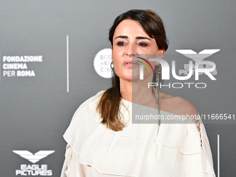 Mia Benedetta attends the red carpet for the film Megalopolis at Cinecitta Studios in Rome, Italy, on October 14, 2024. (