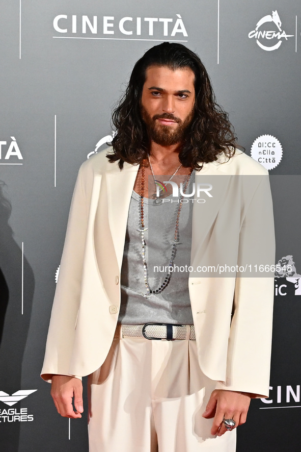 Can Yaman attends the red carpet for the film Megalopolis at Cinecitta Studios in Rome, Italy, on October 14, 2024. 