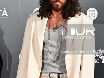 Can Yaman attends the red carpet for the film Megalopolis at Cinecitta Studios in Rome, Italy, on October 14, 2024. (