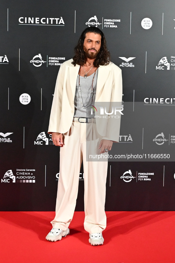 Can Yaman attends the red carpet for the film Megalopolis at Cinecitta Studios in Rome, Italy, on October 14, 2024. 