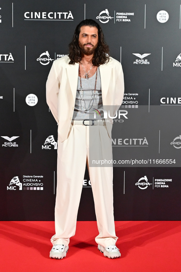 Can Yaman attends the red carpet for the film Megalopolis at Cinecitta Studios in Rome, Italy, on October 14, 2024. 