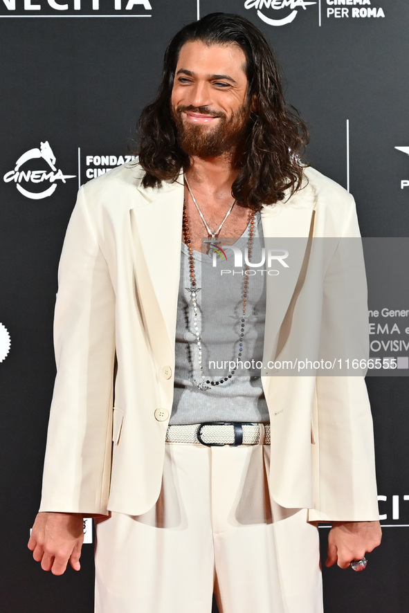 Can Yaman attends the red carpet for the film Megalopolis at Cinecitta Studios in Rome, Italy, on October 14, 2024. 