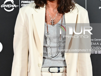 Can Yaman attends the red carpet for the film Megalopolis at Cinecitta Studios in Rome, Italy, on October 14, 2024. (