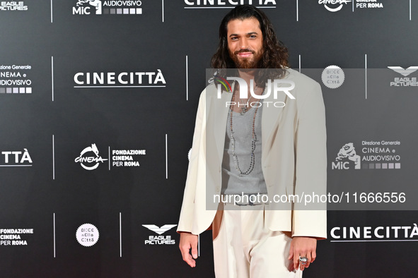 Can Yaman attends the red carpet for the film Megalopolis at Cinecitta Studios in Rome, Italy, on October 14, 2024. 