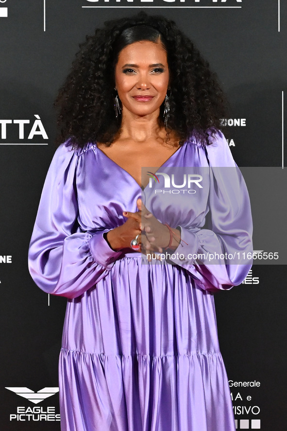 Denny Mendez attends the red carpet for the film Megalopolis at Cinecitta Studios in Rome, Italy, on October 14, 2024. 