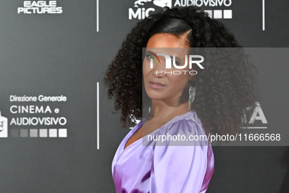 Denny Mendez attends the red carpet for the film Megalopolis at Cinecitta Studios in Rome, Italy, on October 14, 2024. 