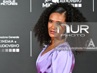 Denny Mendez attends the red carpet for the film Megalopolis at Cinecitta Studios in Rome, Italy, on October 14, 2024. (