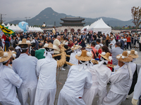 A reenactment of the Dangjin Gijisi Tug-of-War, which is also inscribed on the UNESCO Representative List of the Intangible Cultural Heritag...