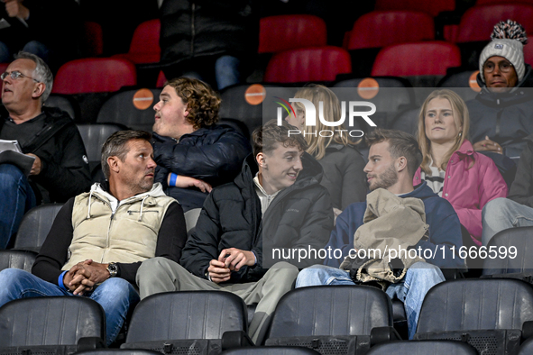 Youri Baas and Dirk Proper participate in the match between Netherlands U21 and Sweden U21 at the Goffertstadion for the Qualification EK 20...