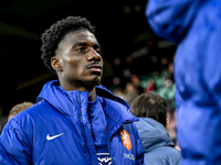 Netherlands player Ezechiel Banzuzi participates in the match between Netherlands U21 and Sweden U21 at the Goffertstadion for the Qualifica...