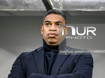 Netherlands trainer coach Michael Reiziger is present during the match between Netherlands U21 and Sweden U21 at the Goffertstadion for the...