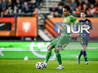 Sweden goalkeeper Oliver Dovin participates in the match between Netherlands U21 and Sweden U21 at the Goffertstadion for the Qualification...