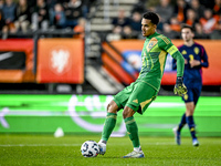 Sweden goalkeeper Oliver Dovin participates in the match between Netherlands U21 and Sweden U21 at the Goffertstadion for the Qualification...