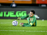 Sweden goalkeeper Oliver Dovin participates in the match between Netherlands U21 and Sweden U21 at the Goffertstadion for the Qualification...