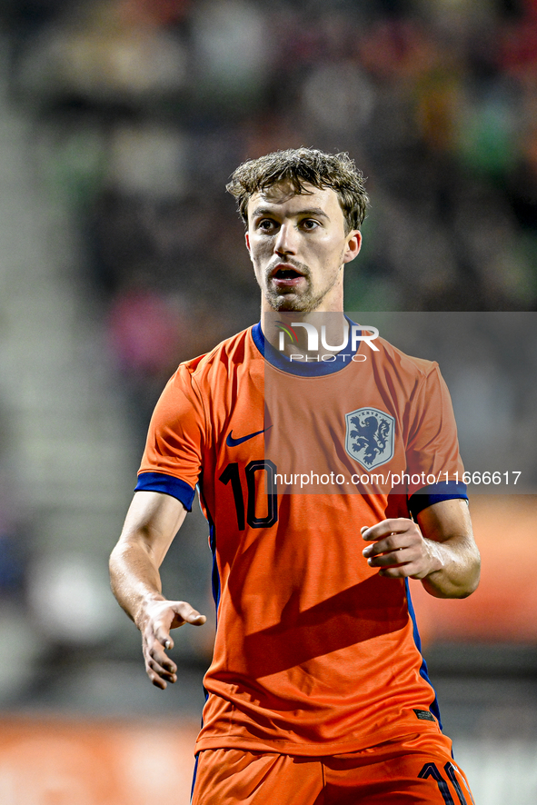 Netherlands player Youri Regeer participates in the match between Netherlands U21 and Sweden U21 at the Goffertstadion for the Qualification...