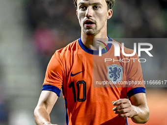 Netherlands player Youri Regeer participates in the match between Netherlands U21 and Sweden U21 at the Goffertstadion for the Qualification...