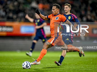 Netherlands player Million Manhoef participates in the match between Netherlands U21 and Sweden U21 at the Goffertstadion for the Qualificat...