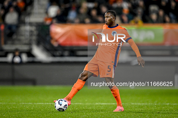 Netherlands player Neraysho Kasanwirjo participates in the match between Netherlands U21 and Sweden U21 at the Goffertstadion for the Qualif...