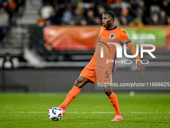 Netherlands player Neraysho Kasanwirjo participates in the match between Netherlands U21 and Sweden U21 at the Goffertstadion for the Qualif...