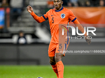 Netherlands player Neraysho Kasanwirjo participates in the match between Netherlands U21 and Sweden U21 at the Goffertstadion for the Qualif...