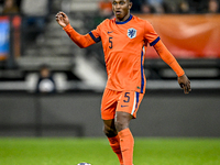 Netherlands player Neraysho Kasanwirjo participates in the match between Netherlands U21 and Sweden U21 at the Goffertstadion for the Qualif...