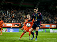 Sweden player Noah Eile participates in the match between Netherlands U21 and Sweden U21 at the Goffertstadion for the Qualification EK 2025...