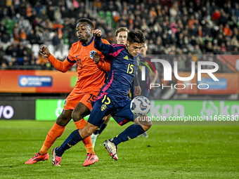 Netherlands player Noah Ohio and Sweden player Matteo Perez Vinlof participate in the match between Netherlands U21 and Sweden U21 at the Go...