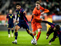 Sweden player Ahmed Qasem, Netherlands player Kenneth Taylor, and Sweden player Samuel Dahl are present during the match between Netherlands...