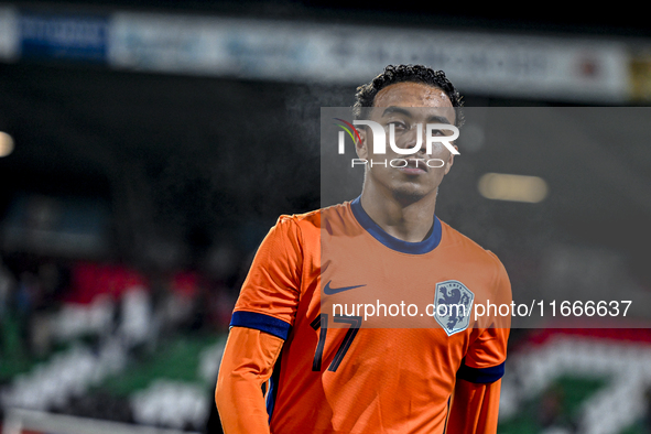 Netherlands player Myron van Brederode participates in the match between Netherlands U21 and Sweden U21 at the Goffertstadion for the Qualif...