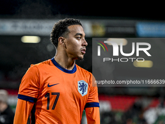 Netherlands player Myron van Brederode participates in the match between Netherlands U21 and Sweden U21 at the Goffertstadion for the Qualif...