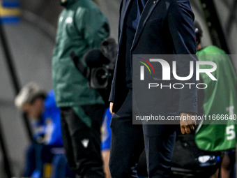 Netherlands trainer coach Michael Reiziger is present during the match between Netherlands U21 and Sweden U21 at the Goffertstadion for the...