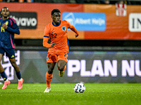 Netherlands player Ernest Poku participates in the match between Netherlands U21 and Sweden U21 at the Goffertstadion for the Qualification...