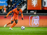 Netherlands player Ernest Poku participates in the match between Netherlands U21 and Sweden U21 at the Goffertstadion for the Qualification...