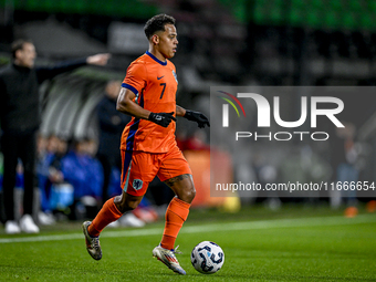 Netherlands player Million Manhoef participates in the match between Netherlands U21 and Sweden U21 at the Goffertstadion for the Qualificat...