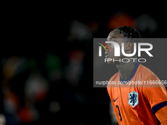 Netherlands player Emmanuel Emegha participates in the match between Netherlands U21 and Sweden U21 at the Goffertstadion for the Qualificat...