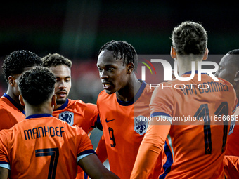 Netherlands player Emmanuel Emegha participates in the match between Netherlands U21 and Sweden U21 at the Goffertstadion for the Qualificat...