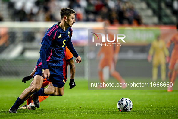 Sweden player Jonas Rouhi participates in the match between Netherlands U21 and Sweden U21 at the Goffertstadion for the Qualification EK 20...