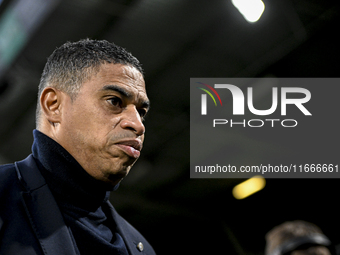 Netherlands trainer coach Michael Reiziger is present during the match between Netherlands U21 and Sweden U21 at the Goffertstadion for the...