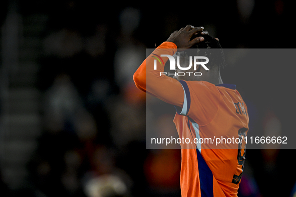 Netherlands player Emmanuel Emegha participates in the match between Netherlands U21 and Sweden U21 at the Goffertstadion for the Qualificat...