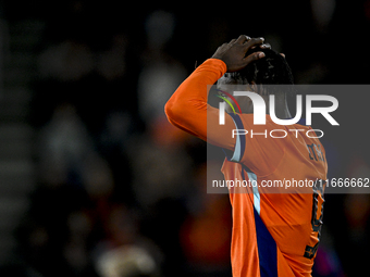 Netherlands player Emmanuel Emegha participates in the match between Netherlands U21 and Sweden U21 at the Goffertstadion for the Qualificat...