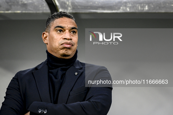 Netherlands trainer coach Michael Reiziger is present during the match between Netherlands U21 and Sweden U21 at the Goffertstadion for the...