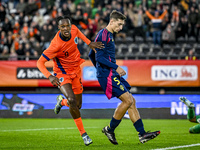 Netherlands player Emmanuel Emegha celebrates the goal 1-0 during the match between Netherlands U21 and Sweden U21 at the Goffertstadion for...