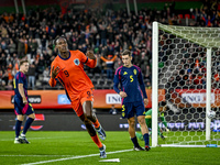 Netherlands player Emmanuel Emegha celebrates the goal 1-0 during the match between Netherlands U21 and Sweden U21 at the Goffertstadion for...