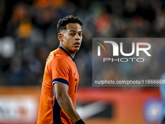 Netherlands player Million Manhoef participates in the match between Netherlands U21 and Sweden U21 at the Goffertstadion for the Qualificat...