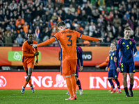 Netherlands player Rav van den Berg celebrates the 2-0 goal during the match between Netherlands U21 and Sweden U21 at the Goffertstadion fo...